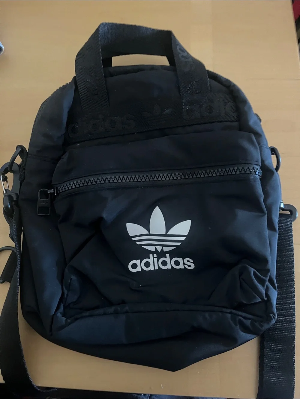 adidas Black Trefoil Mini Shoulder Bag for Men
